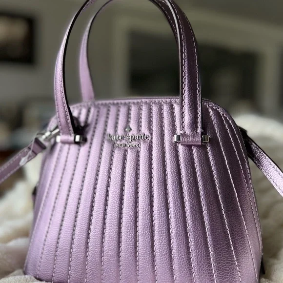 SOLD — NWT Kate Spade Patterson Dr Quilted Lavender Metallic Mini Dome Satchel - Picture 2 of 7
